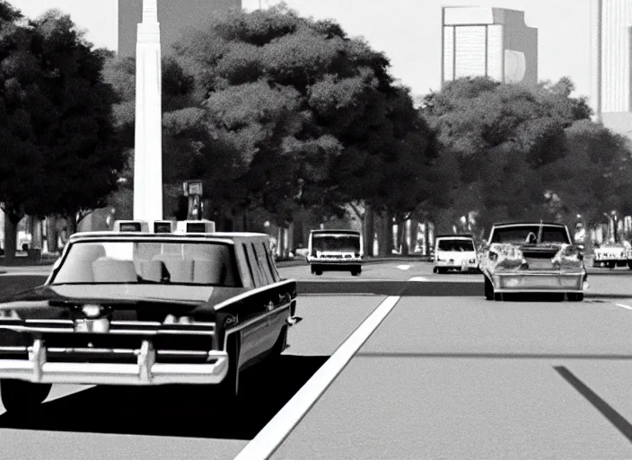 Image similar to ps 4 gameplay, john f kennedy in dallas motorcade, dealy plaza, life is strange, unreal engine