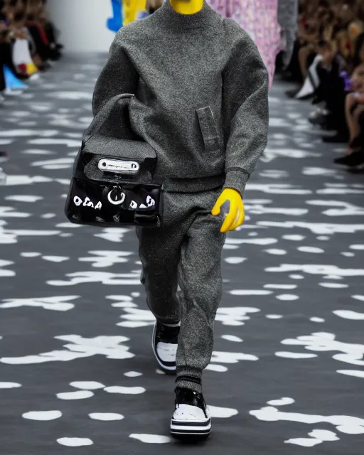 Image similar to Bart simpson hyperrealistic and heavy detailed balenciaga runway show of bart simpson , Leica SL2 50mm, vivid color, high quality, high textured