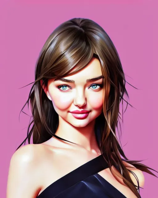 Image similar to portrait of Miranda Kerr as Anime girl cute-fine-face, full body! pretty face, realistic shaded Perfect face, fine details. Anime. realistic shaded lighting by Ilya Kuvshinov Giuseppe Dangelico Pino and Michael Garmash and Rob Rey