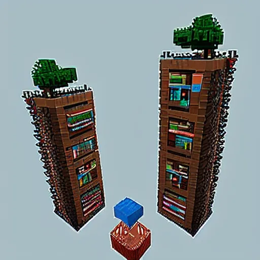 Prompt: tiny people living inside a computer tower. voxel art