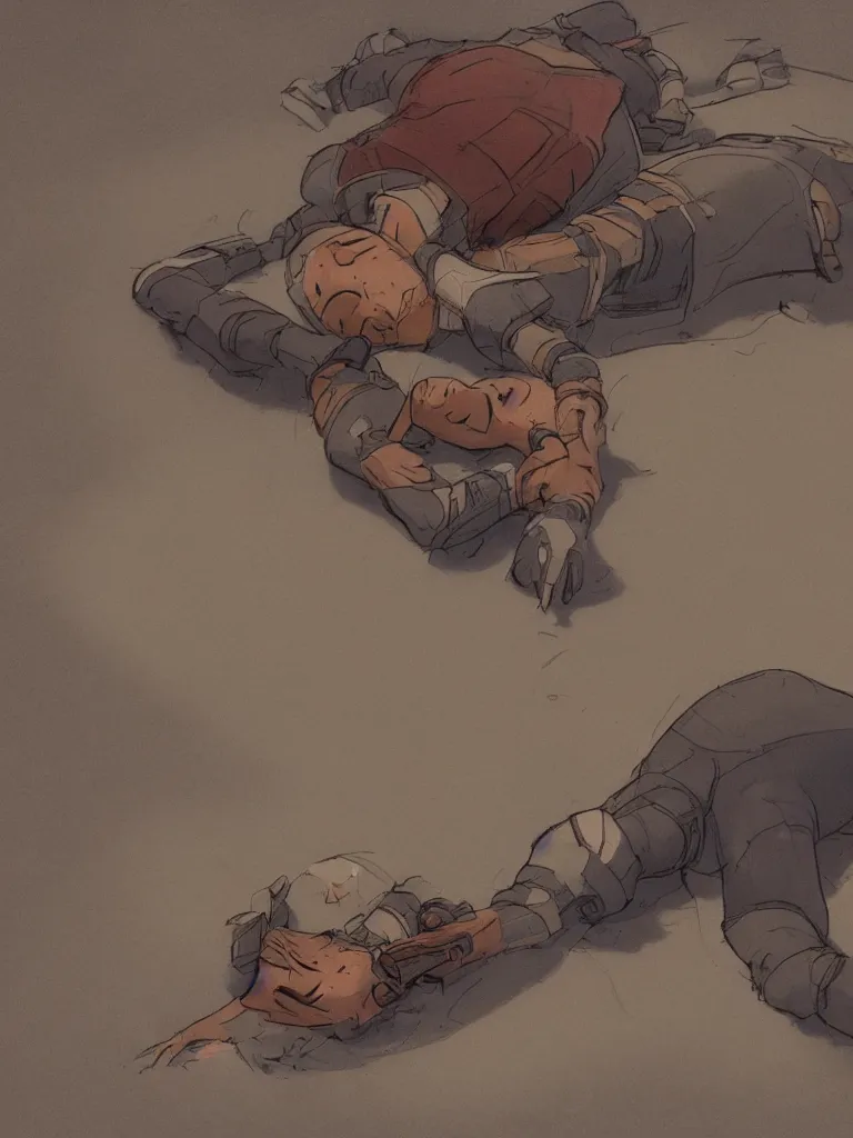 Image similar to exhaustion by Disney Concept Artists, blunt borders, rule of thirds