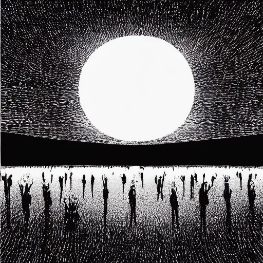 Image similar to You\'ve been dreamin\' Come with me I\'ll help you wake up, radiohead album art cover, by Stanley Donwood