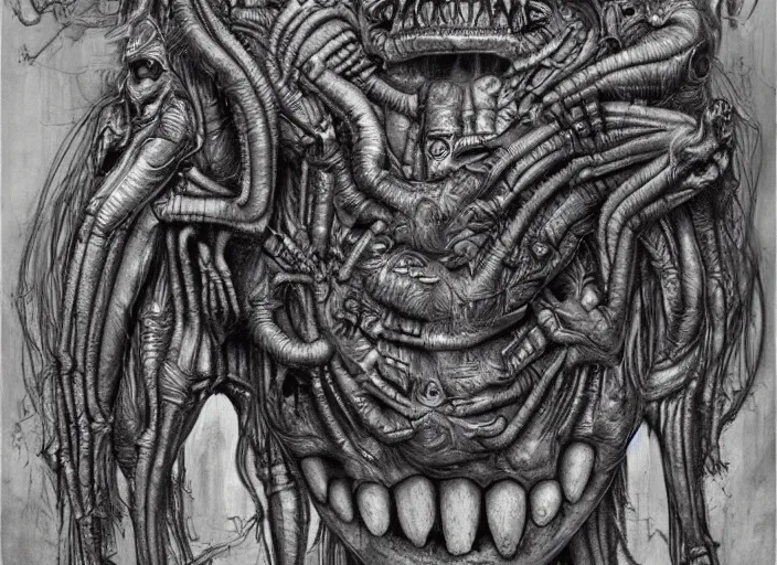 Prompt: Monster's Inc by H. R. Giger