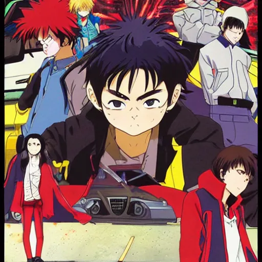 Image similar to anime visual, akira, highway during gang war