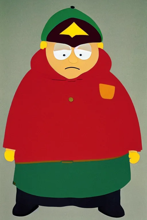Image similar to Eric Cartman, if he was a real person in a photo, by Annie Leibovitz