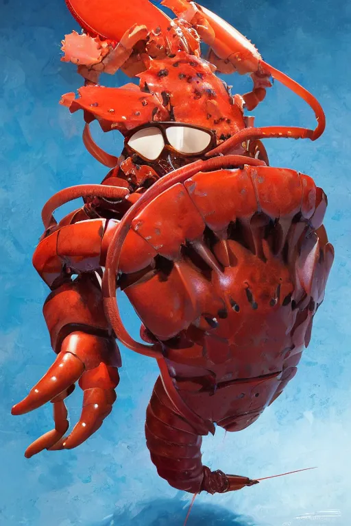 Prompt: portrait of the swell lobster sealer wearing zibeline mask by artgerm and Craig Mullins, James Jean, Andrey Ryabovichev, Mark Simonetti and Peter Morbacher 16k