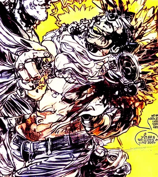 Prompt: a scene of the sun god begging his parents to let him smoke marijuana openly in the house, comic book art, by yoji shinkawa and takehiko inoue and kim jung gi, masterpiece, perfect