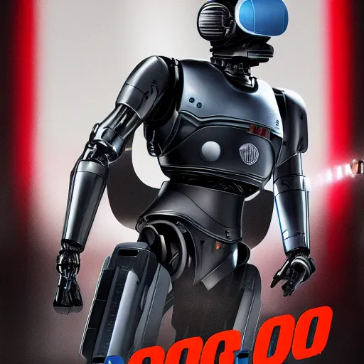 Image similar to dog robocop, movie poster, detailed, 4k