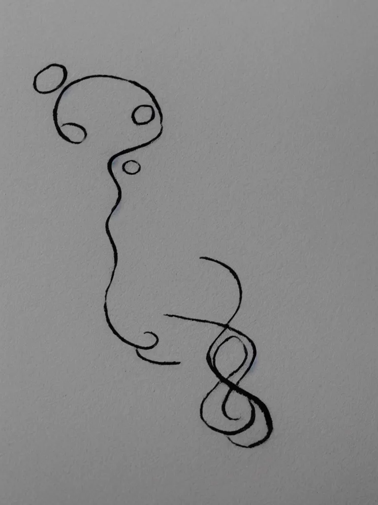 Image similar to a clean single line sketch for a tattoo, acorn that turns into a tree in shape of treble clef, dividing line up the middle like a scar, color bursts when crossing scar