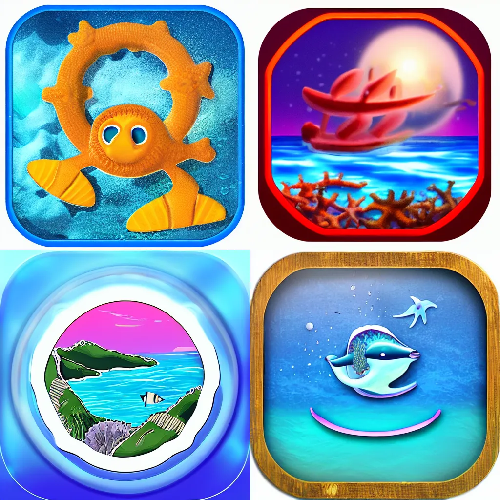 Prompt: ocean themed app icon