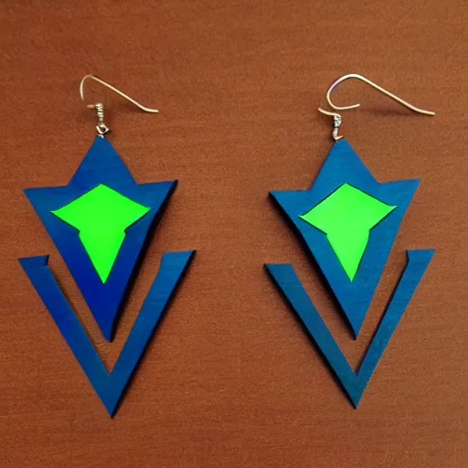 Image similar to lasercut segmented 2d earrings, from world of warcraft