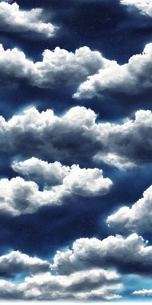 Prompt: seamless digital painting of the sky with with clouds view from the side,