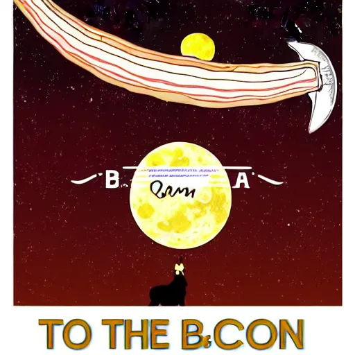 Prompt: to the moon and bacon