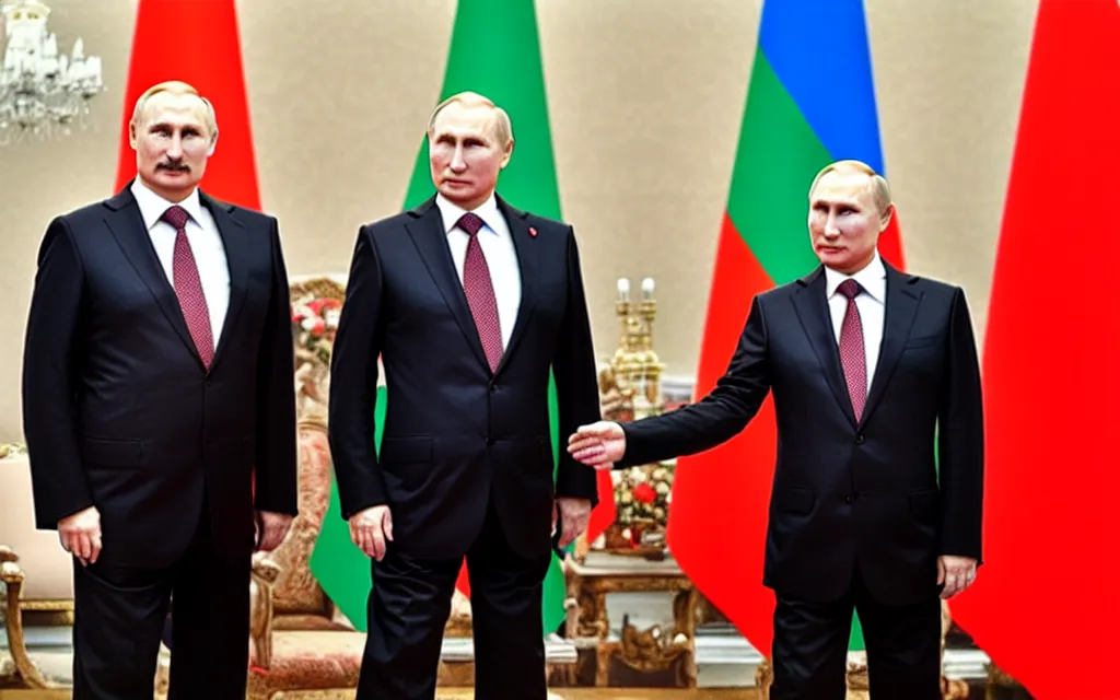 Image similar to lukashenko and putin like a gay couple