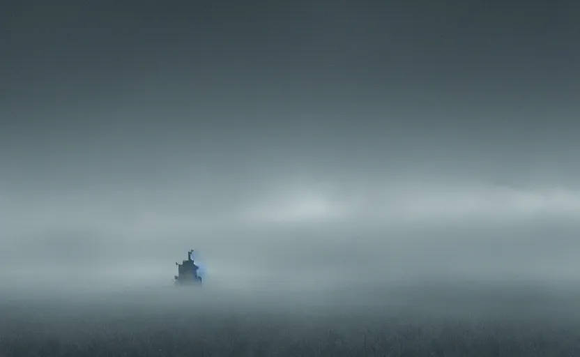Image similar to “fog of war, army seen in the distance, 4k, cinematic, award winning”