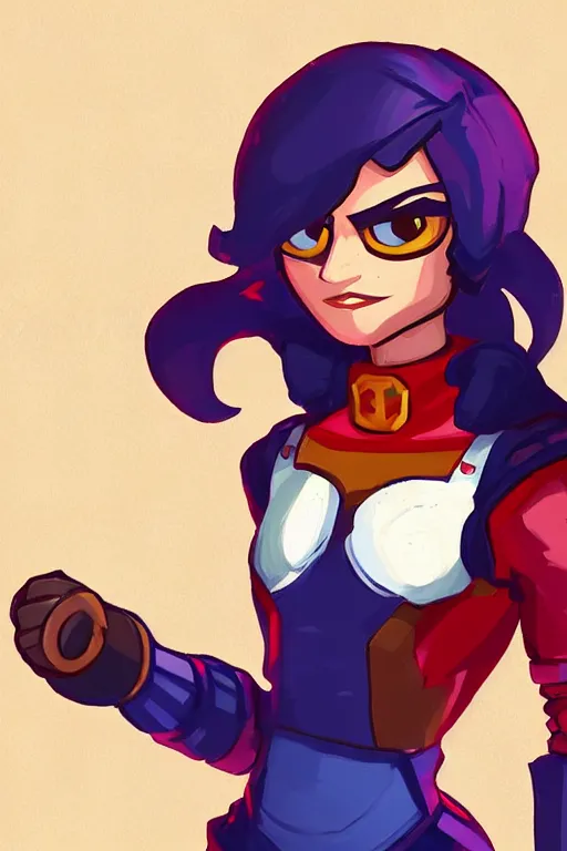 Image similar to an in game portrait of robin from iconoclasts, iconoclasts art style.