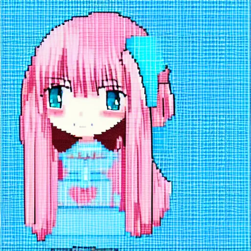 Prompt: cute anime girl pixel art filter