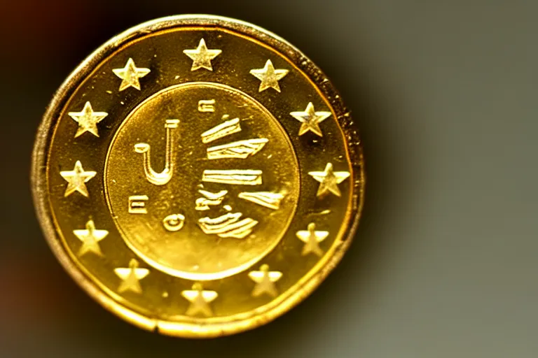 Image similar to a macro shot of a one euro coin