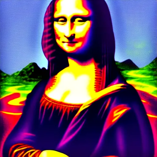 Prompt: An extremely psychedelic portrait of Mona Lisa, surreal, LSD, face, detailed, intricate, elegant, lithe, highly detailed, digital painting, artstation, concept art, smooth, sharp focus, illustration