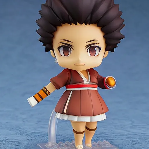 Image similar to cutest cute nendoroid afrosamurai. chibi anime nendoroid. cute. yasuke. brown skinned.