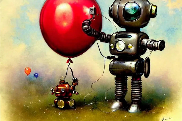 Image similar to adventurer ( ( ( ( ( 1 9 5 0 s retro future robot android mouse rv balloon robot. muted colors. ) ) ) ) ) by jean baptiste monge!!!!!!!!!!!!!!!!!!!!!!!!! chrome red