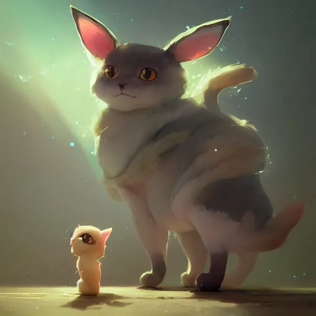 Image similar to a beautiful portrait of a single cute pokemon cat. character design by cory loftis, fenghua zhong, ryohei hase, ismail inceoglu and ruan jia. artstation, volumetric light, detailed, photorealistic, fantasy, rendered in octane