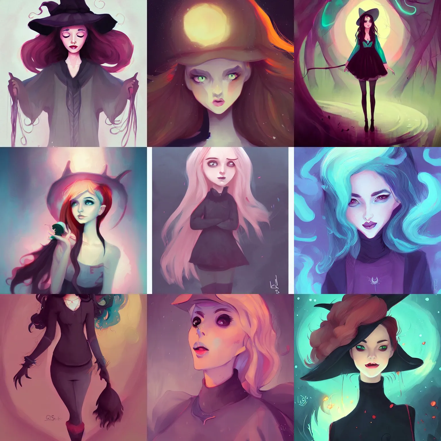 Prompt: beautiful witch girl. concept art by lois van baarle ( loish ).