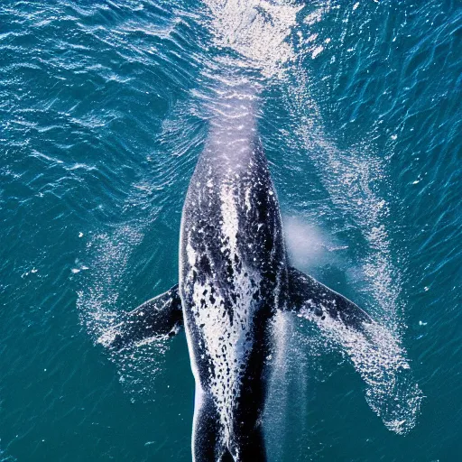 Prompt: a grey whale vertical in the ocean, exquisite detail, sunbeams piercing the water, beneath the surface, deep wisdom, oceanic blue, epic, amazing, Sony alpha, photograph, National Geographic