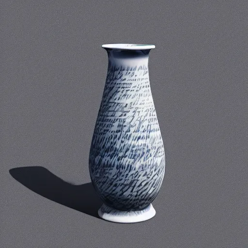 Image similar to photo of porcelain vase, digital glitches