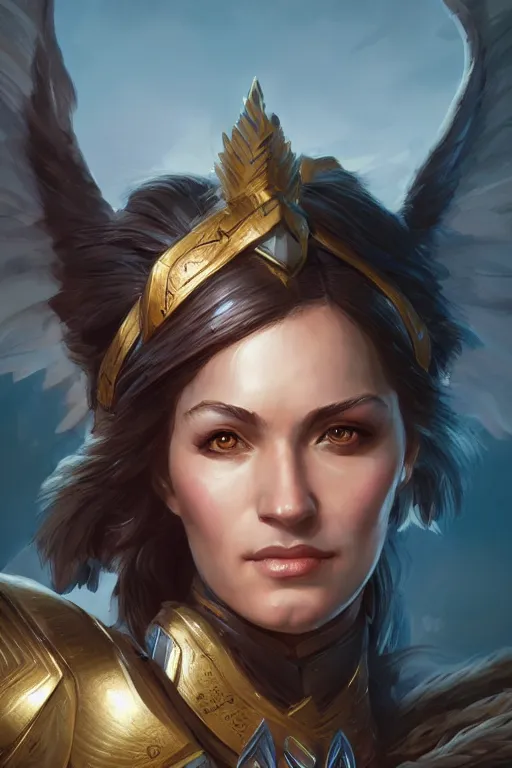 Image similar to amazon valkyrie athena, d & d, fantasy, portrait, highly detailed, headshot, digital painting, trending on artstation, concept art, sharp focus, illustration, art by artgerm and greg rutkowski and magali villeneuve