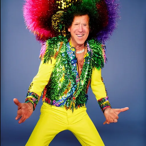 Prompt: uhd candid photo of joe biden as disco stu, wearing disco suit, intricate disco costume. photo by annie leibowitz