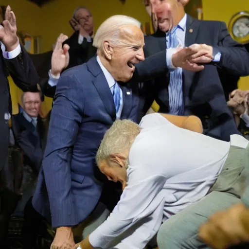 Image similar to joe biden tackling joe biden