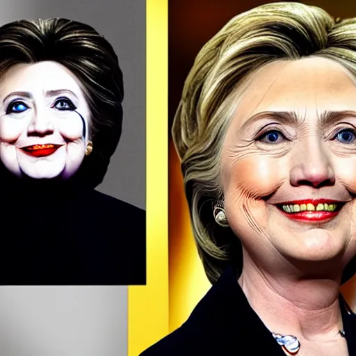 Prompt: hillary clinton wearing mime makeup, very very very very beautiful