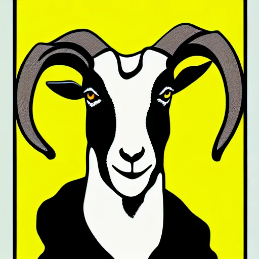 Image similar to goat, portrait, pop art