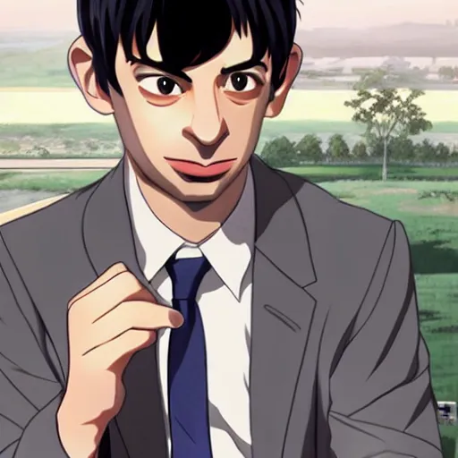 Image similar to Nathan For You, Nathan Fielder, in an anime, drawn by wlop