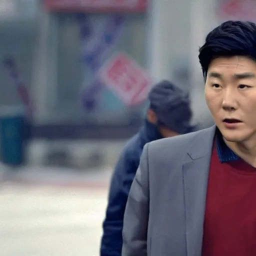 Prompt: movie still of son heung-min as knish in rounders,