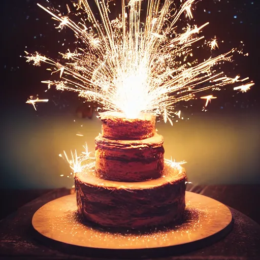 Image similar to cake with hundred sparklers, studio photo shot