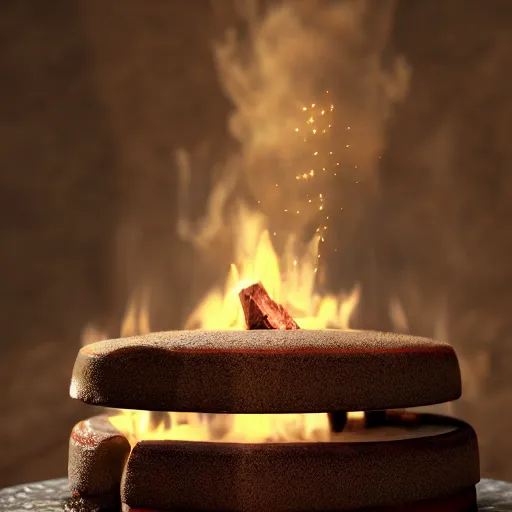 Prompt: a birthday cake made of a camp fire, space photography, concept art, octane render, unreal engine 5, highly detailed, high quality, 8 k, soft lighting,