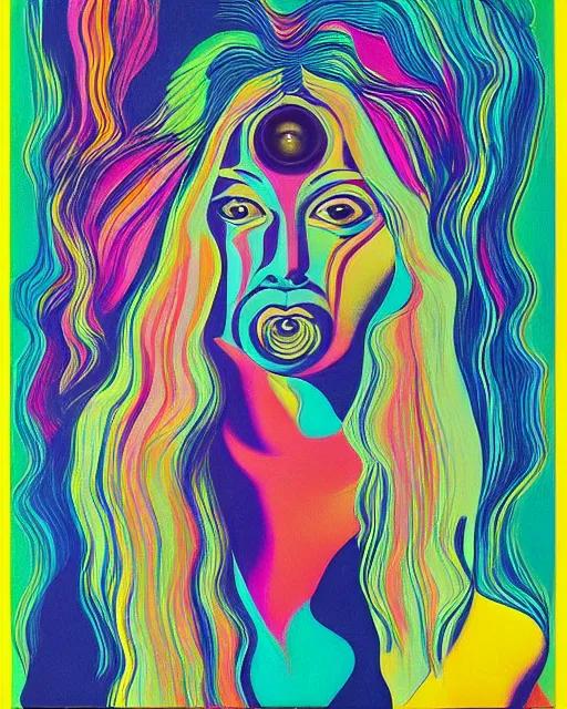 Image similar to portrait of beyonce by lisa frank, rene magritte, h. r. giger, and salvador dali