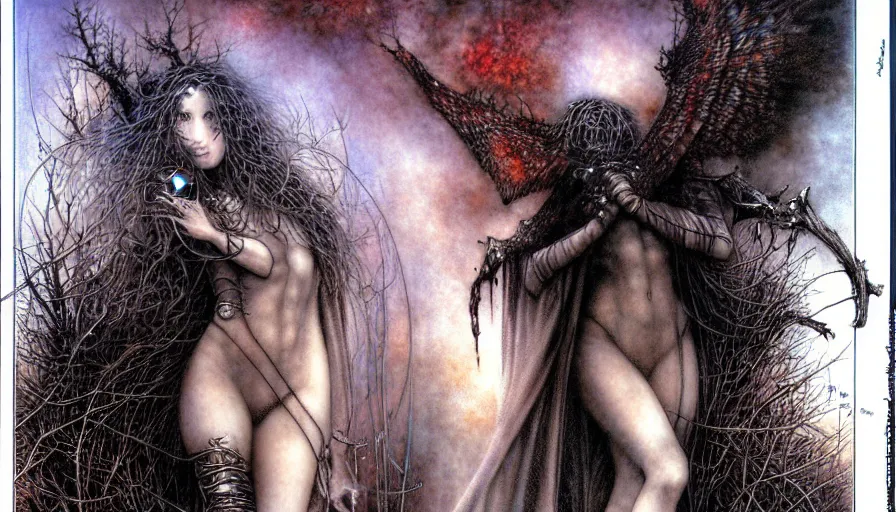 Image similar to the two complementary forces that make up all aspects and phenomena of life, by Luis Royo,
