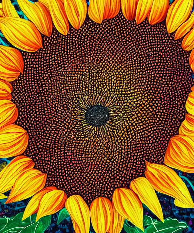 Image similar to sunflower garden, heavenly, sun rays, intricate, colorful, highly detailed, digital painting, smooth, sharp focus, illustration