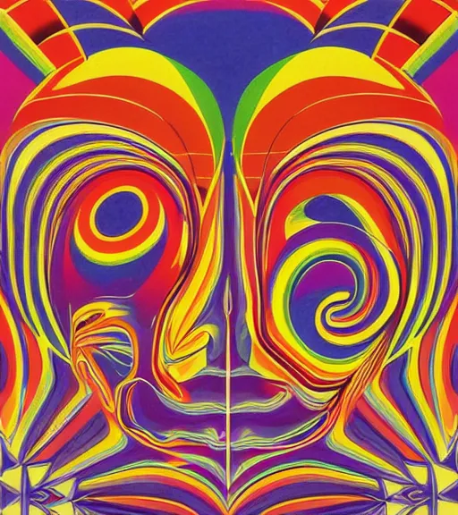 Image similar to art of a psychedelic 1970s poster, symmetrical, highly detailed, concept art,