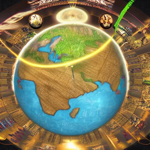 Image similar to sid meyer's civilization IV menu screen, spinning earth