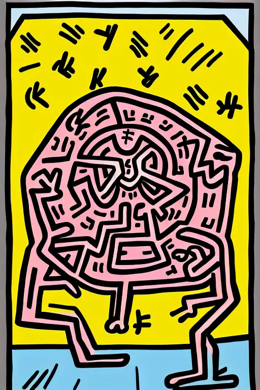 Image similar to Poster illustration of Ja Rule, Keith Haring style