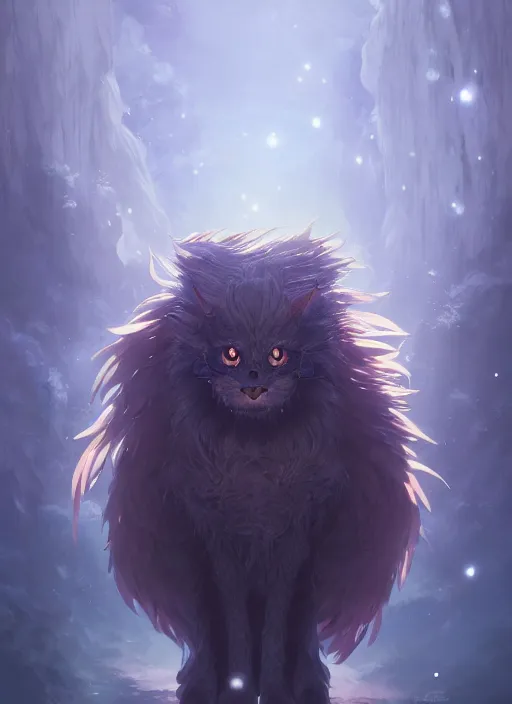 Prompt: a portrait of cute mystic beast - kun, intricate, tone mapped, ambient lighting, highly detailed, digital painting, artstation, concept art, 4 k, god rays, stunning beautiful, glowing eyes, sharp focus, by makoto shinkai and akihiko yoshida and hidari and wlop