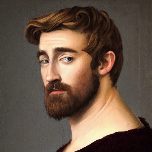 Prompt: rhett mclaughlin portrait in renaissance style