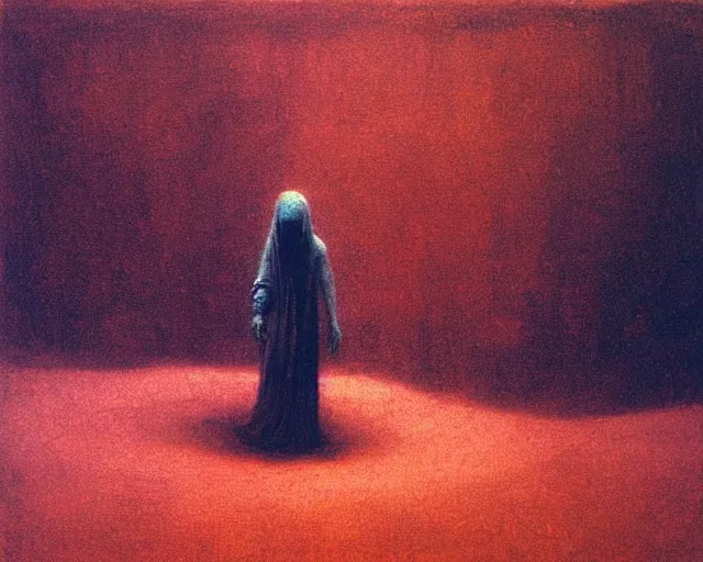 Prompt: by francis bacon, beksinski, mystical redscale photography evocative. the color out of space