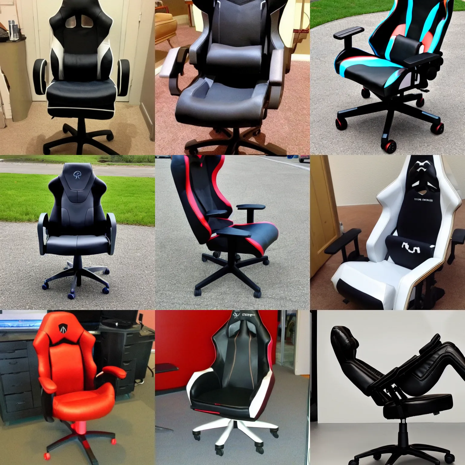 Prompt: gamer chair that looks like willem dafoe