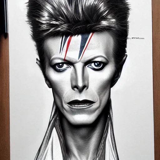 Image similar to amazing lifelike award winning pencil illustration of David Bowie as jareth trending on art station artgerm Greg rutkowski alphonse mucha cinematic