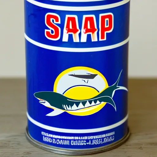 Image similar to Can of Spam with shark logo